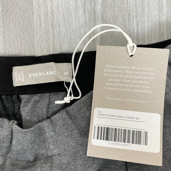 Everlane The Dream High Rise Pintuck Pull On Knit Work Pant Heathered Gray XS - Picture 7 of 11
